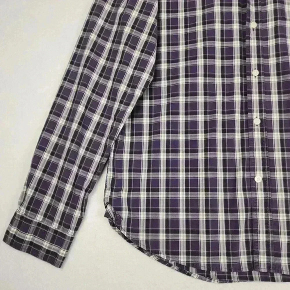 Eddie Bauer Mens Plaid Button Down Collar Shirt M Legend Wash Classic Fit Purple - Picture 7 of 15